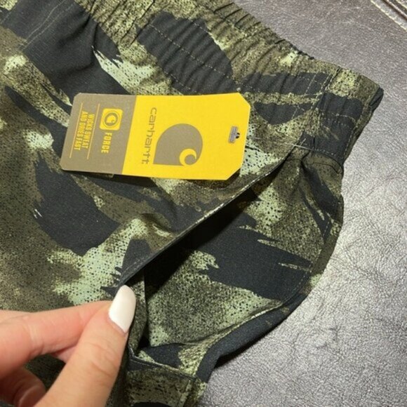 Carhartt Boys' Elastic Waistband Rugged Flex Camo Work Shorts - Picture 4 of 8